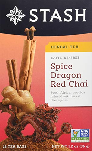 Stash Tea Spice Dragon Chai Tea - Naturally Caffeine Free, Non-GMO Project Verified Premium Tea with No Artificial Ingredients, 18 Count (Pack of 6) - 108 Bags Total