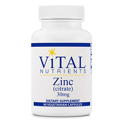 Vital Nutrients - Zinc (Citrate) - Highly Absorbable Immune Support - 90 Vegetarian Capsules per Bottle - 30 mg