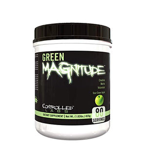 Controlled Labs Green Magnitude, Synergistic Creatine Formula, Promotes Strength, Stamina, and Performance, Helps Maintain Workout Intensity, 80 Servings, Sour Green Apple