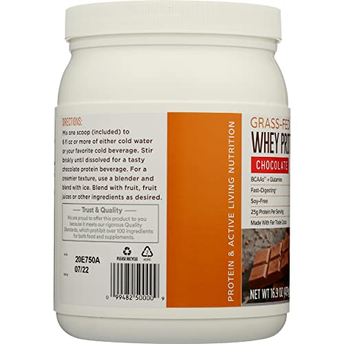 Whole Foods Market, Grass-Fed Whey Protein Isolate, Chocolate, 16.9 Ounce