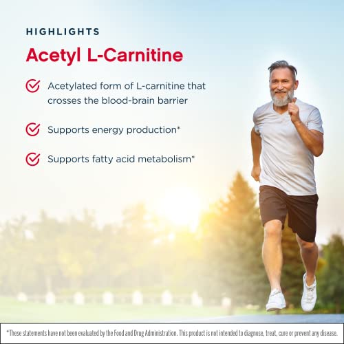 Jarrow Formulas Acetyl L-Carnitine 500 mg - 60 Veggie Caps, Pack of 2 - Antioxidant Protection for The Brain - Supports Energy Production & Metabolism - Up to 120 Servings