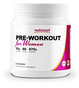 Nutricost Pre-Workout Powder for Women Strawberry (60 Serv)