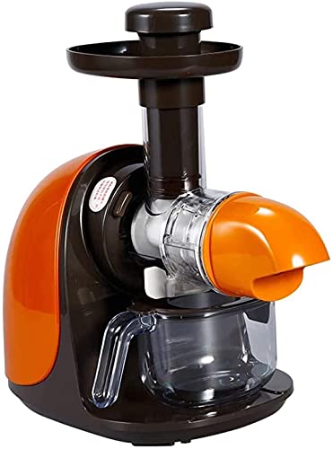 XUERUIGANG Juicer Machines, Slow Masticating Juicer Extractor Easy to Clean, Quiet Motor & Reverse Function, BPA-Free, Cold Press Juicer with Brush (Orange)