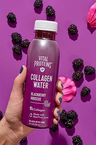 Vital Proteins Collagen Water™, 10g of Collagen per Bottle & Made with Real Fruit Juice, Dairy & Gluten Free - BlackBerry Hibiscus, 4 Pack