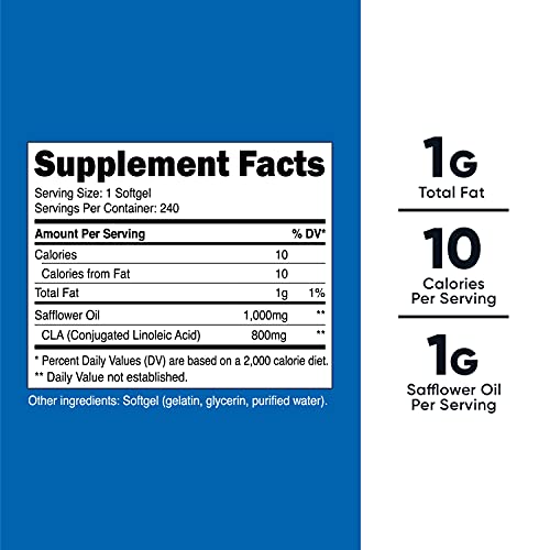 Nutricost CLA (Conjugated Linoleic Acid) 800mg, 240 Softgels