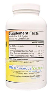 Atlantic Menhaden Fish Oil Supplement Omega-3 2000 mg, Burpless, Made in The USA, Perfect Balance of EPA+ DHA + DPA 180 Softgels