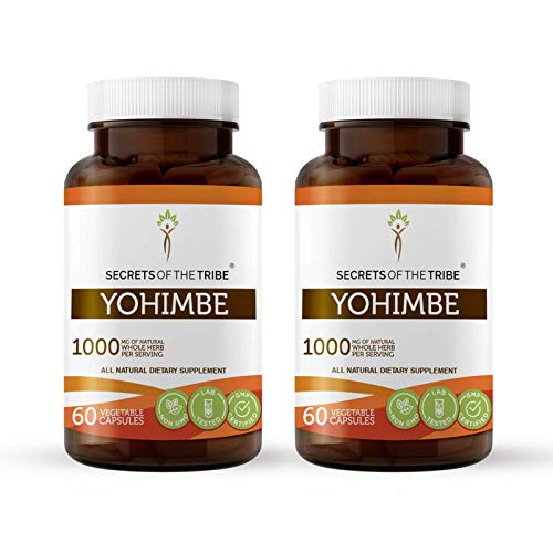 Yohimbe 60 Capsules(2 pcs.), 1000 mg, Wildcrafted Yohimbe (Pausinystalia yohimbe) Dried Bark (2x60 Capsules)