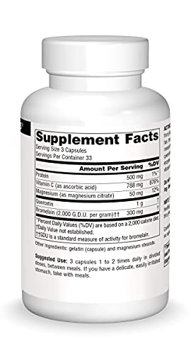 Source Naturals Activated Quercetin - Plant-Derived Bioflavonoid Complex - Seasonal & Immune Defense - 100 Capsules