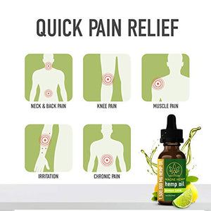 MAGNEHEMP - 1,500,000MG Lemon Lime Flavored Hemp Oil Extract for Pain & Stress, Hemp Oil Drops for Better Sleep