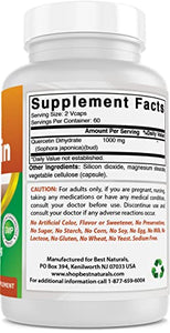 Best Naturals Quercetin 1000 mg/Serving 120 Veggie Capsules (120 Count (Pack of 2))