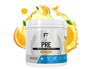 Flow Supplements, Natural Pre-Workout Powder, Naturally Flavored and Sweetened, Workout Amplifier, Pump, Vaso, Endurance, Focus, Energy, Fully Dosed, Sour Orange, 30 Servings