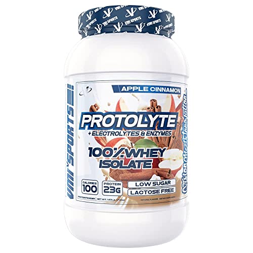 VMI Sports | ProtoLyte Whey Isolate Protein Powder | Low Calorie Whey Protein Powder for Weight Loss | Protein Powder for Muscle Gain | Digestive Enzymes | Non-GMO (Apple Cinnamon, 1.6 Pound)
