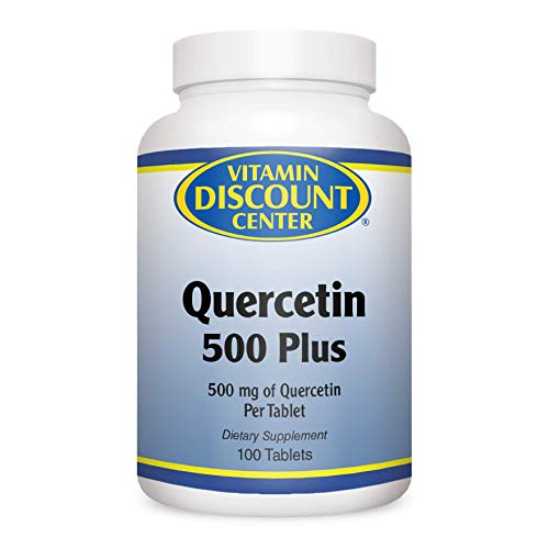Vitamin Discount Center Quercetin 500 Plus, with Vitamin C, Bromelain and Turmeric, 100 Tablets