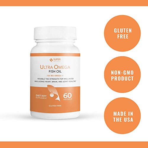 Super Natural Ultra Omega Fish Oil - Omega 3 Fatty-Acids EPA DHA - Supports Brain Increased Function, Supports Nerve and Eye Health 1200mg/720 Omega-3-60 Capsules