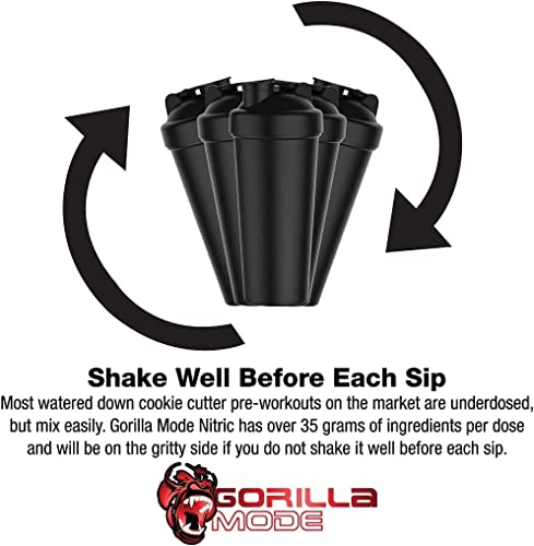 Gorilla Mode Nitric Stimulant Free Pre-Workout – Best Tasting and Most Effective Stimulant Free Pre-Workout / Massive Pumps · Vasodilation · Power / 710 Grams (Jungle Juice)