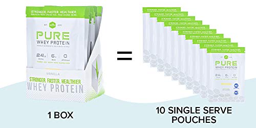 Pure Whey Protein Powder Vanilla Pack of 10 Single Serves