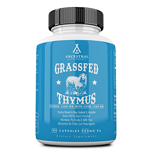 Ancestral Supplements Grass Fed Thymus Extract (Glandular) — Supports Immune, Histamine, Allergy Health (180 Capsules)