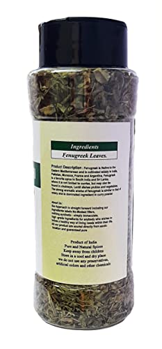 Raslok Fenugreek Leaves Dried All Natural Kasoori Methi | 1oz - 28gm | Popular Seasoning in Indian and Middle Eastern Cuisine | All Natural | Vegan | Gluten Friendly | NON-GMO | Indian Origin