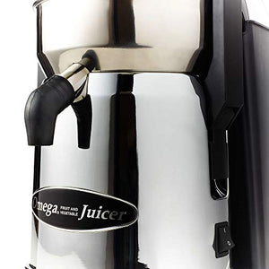 Omega Juicer MMC500C Commercial High Speed Centrifugal Extractor with Mega Mouth Wide Chute, 540-Watts, Metallic