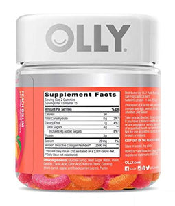 Olly Collagen Gummy Rings! 30 Gummies Peach Peach Bellini Flavor! Formulated with Bioactive Collagen Peptides! Reduce Fine Lines and Boost Skin Resilience! Choose Your Pack! (2 Pack)