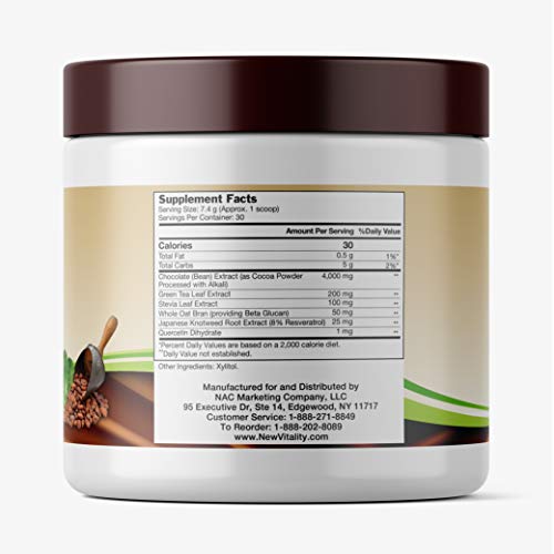 Coco Complete by New Vitality – Immune System and Metabolism Boosting Superfood Powder Supplement, Energy Support, Sugar Free, Real Cocoa Powder & Green Tea Extract, Chocolate Flavor, 30 Servings