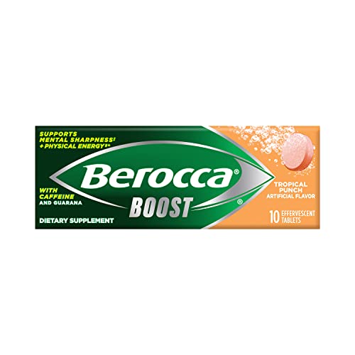 Berocca Boost Effervescent Tablets with Caffeine, 10 Count