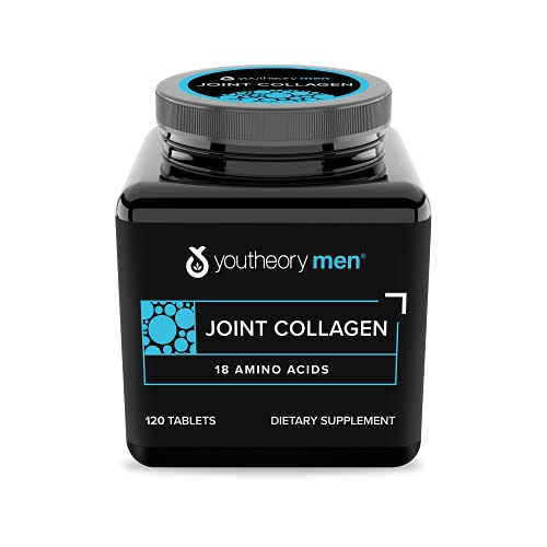 Youtheory Joint Collagen for Men – Hydrolyzed Collagen + Plant Based Joint Blend, 120 Tablets