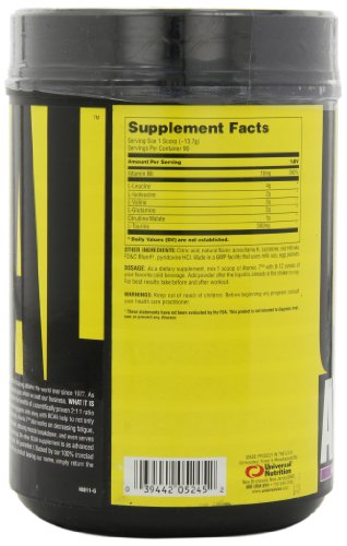 Universal Nutrition - Atomic 7 Enhanced BCAA Supplement - 8g BCAA with 2g Glutamine, 1g Citrulline Malate, 500mg L-Taurine - Groovy Grape - 70 Servings