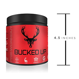 Bucked Up - Woke - HIGH STIM Pre Workout - Best Tasting - Focus Nootropic, Pump, Strength and Growth, 30 Servings (Blue Raz)