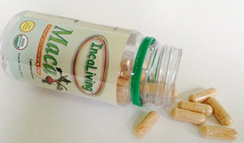 Triple Maca Powder - 100 Vegetable Capsules by Incaliving ( Red, Black and Yellow Maca) * 100% USDA Organic * 100% Gelatinized * 500mg per Capsule* Authentic Peruvian Maca