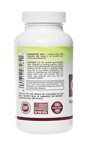 Red Leaf Omega 3, Non-GMO 2000 mg Fish Oil, 800 mg EPA, 600 mg DHA, Omega-3 Supplement from Wild Caught Fish, No Fish Burps, Vitamin E- Unflavored- 120 softgels (60 Servings)