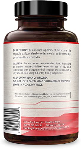 Healthy Way Pure Quercetin 500mg Supplement - 200 Capsules - Quercetin Dihydrate to Support Cardiovascular Health