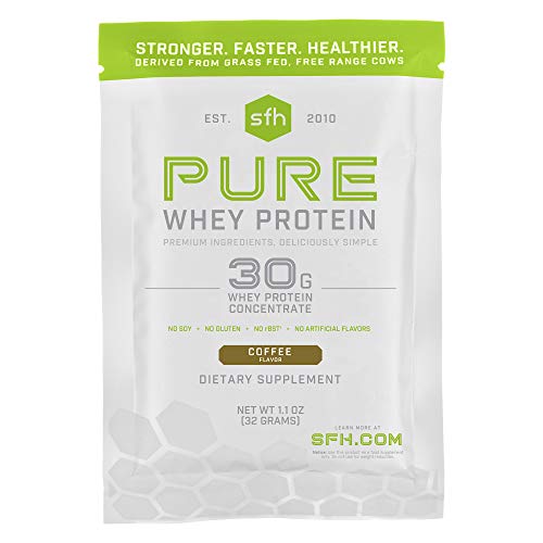 Pure Whey Protein Powder Coffee Pack of 10 Single Serves