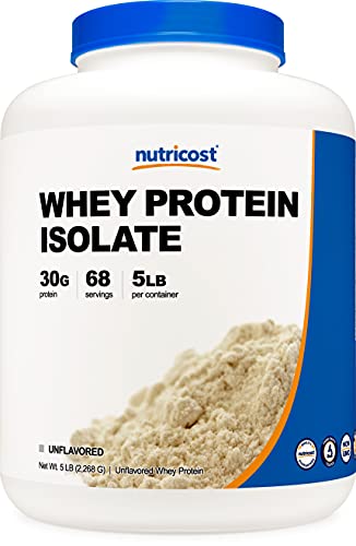 Nutricost Whey Protein Isolate (Unflavored) 5LBS