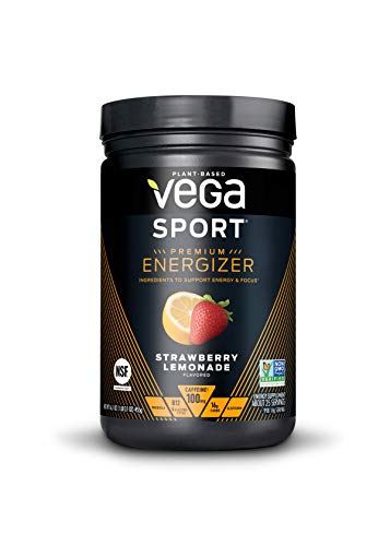 Vega Sport Energizer, Straweberry Lemonade, Pre Workout Powder for Women and Men, Supports Energy and Focus, Electrolytes, Vegan, Keto, Gluten Free, Dairy Free, Non GMO (25 Servings)