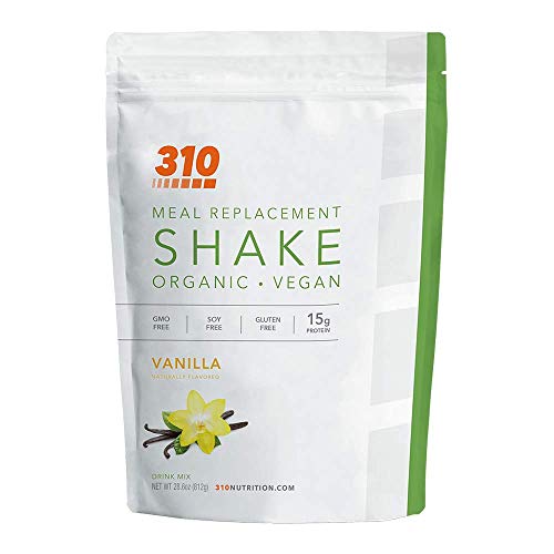 Vegan Organic Plant Protein Powder and Meal Replacement Shake - By 310 Nutrition - Gluten, Dairy and Soy Free - 0g of Sugar | Keto and Paleo Friendly… (Vanilla, 28 Servings)