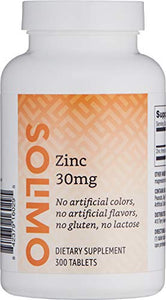 Amazon Brand - Solimo Zinc 30mg, 300 tablets, Ten Month Supply