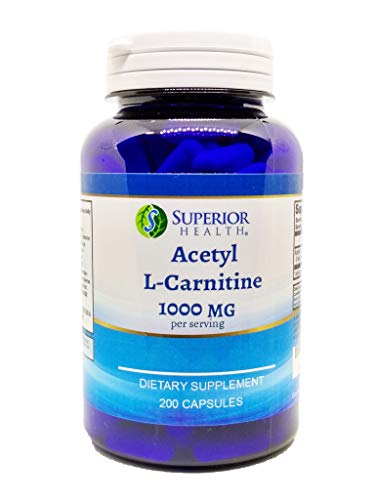 S Superior Health Acetyl L-Carnitine 1000mg Per Serving 200 Capsules 3 Month Supply