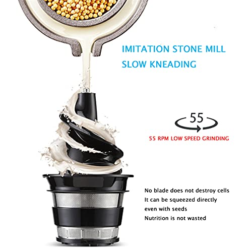 HIZQ Slow Juicer Masticating Juicer Machine, Wide Groove Slow Juicer for Nutritious Fruit And Vegetable Juicer Spiral Cold Press Juicer Is BPA Free Masticating Juicers for Vegetables,Red