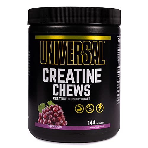 Universal Nutrition Creatine Chews - 5g of Creatine Monohydrate in Each Serving Delicious Wafers - 36 Servings - Grape