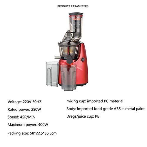 Slow Juicer, 400W Slow Masticating Juicer Machine 82mm Wide Chute for Vegetable Fruit, with Quiet Motor and Reverse Function, Easy Clean