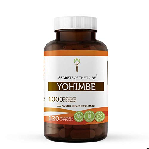 Yohimbe 120 Capsules, 1000 mg, Wildcrafted Yohimbe (Pausinystalia yohimbe) Dried Bark (120 Capsules)