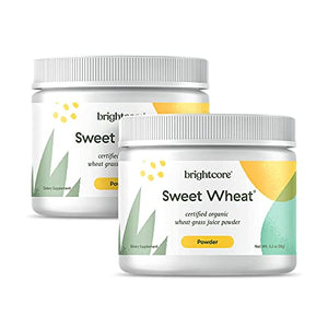 Brightcore Nutrition - Sweet Wheat, Wheatgrass Juice Powder, Green Superfood for Digestive Health and Immune Boost, Nutrient-Rich Wheatgrass Juice Drink, Pack of 2 x 90 Grams