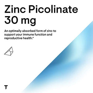 Thorne Research - Zinc Picolinate 30 mg - Well-Absorbed Zinc Supplement for Growth and Immune Function - 180 Capsules