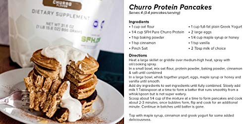 SFH Pure Whey Protein Powder (Churro) by SFH | Best Tasting 100% Grass Fed Whey | All Natural | 100% Non-GMO, No Artificials, Soy Free, Gluten Free | (Churro, 31.6 Ounce (Pack of 1))