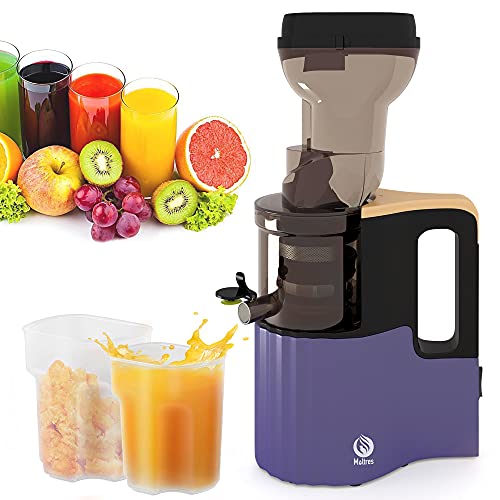 Slow Masticating Juicer High Yield,MOLTRES Cold Press Juicer Machine with Quiet Motor, Juicer Extractor with Reverse Function for Vegetables and Fruits Supplies a Brush Easy to Clean