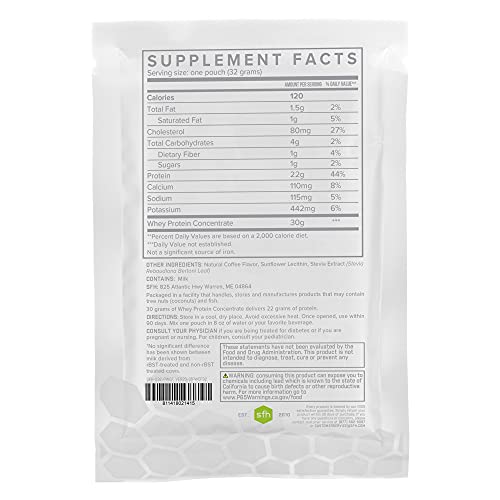 Pure Whey Protein Powder Coffee Pack of 10 Single Serves