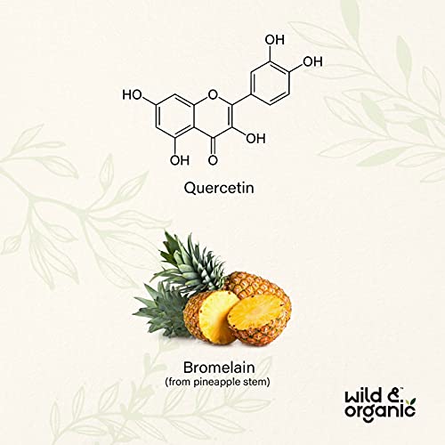 Wild & Organic Quercetin with Bromelain Gummies - Nutritional Supplement Promoting Immunity, Heart & Respiratory Function - Natural Allergy Relief Support - Vegan, Non-GMO - 60 Pear-Flavored Chewables