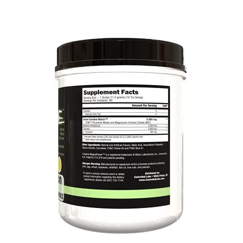 Controlled Labs Green Magnitude, Synergistic Creatine Formula, Promotes Strength, Stamina, and Performance, Helps Maintain Workout Intensity, 80 Servings, Green Lemonade