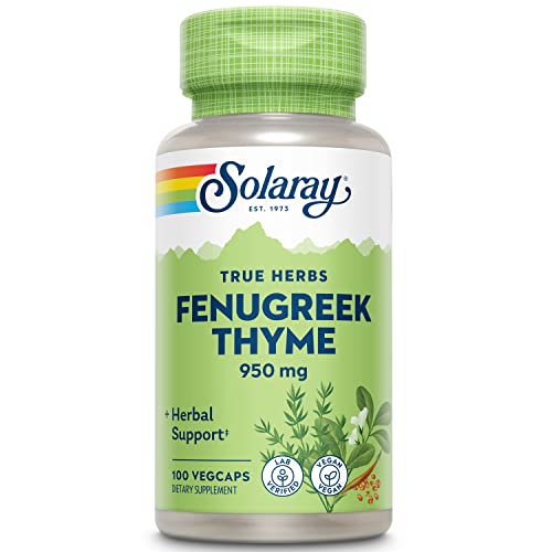 Solaray Fenugreek & Thyme 950 mg | Healthy Respiration & Digestion Support | 50 Servings | 100 VegCaps